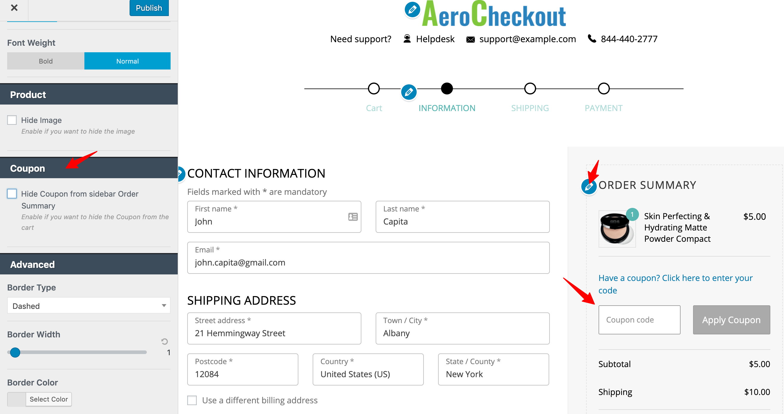 customizing the coupon and order summary sections of woocommerce checkout page