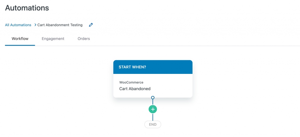 Select 'Cart Abandoned' as your Event under WooCommerce