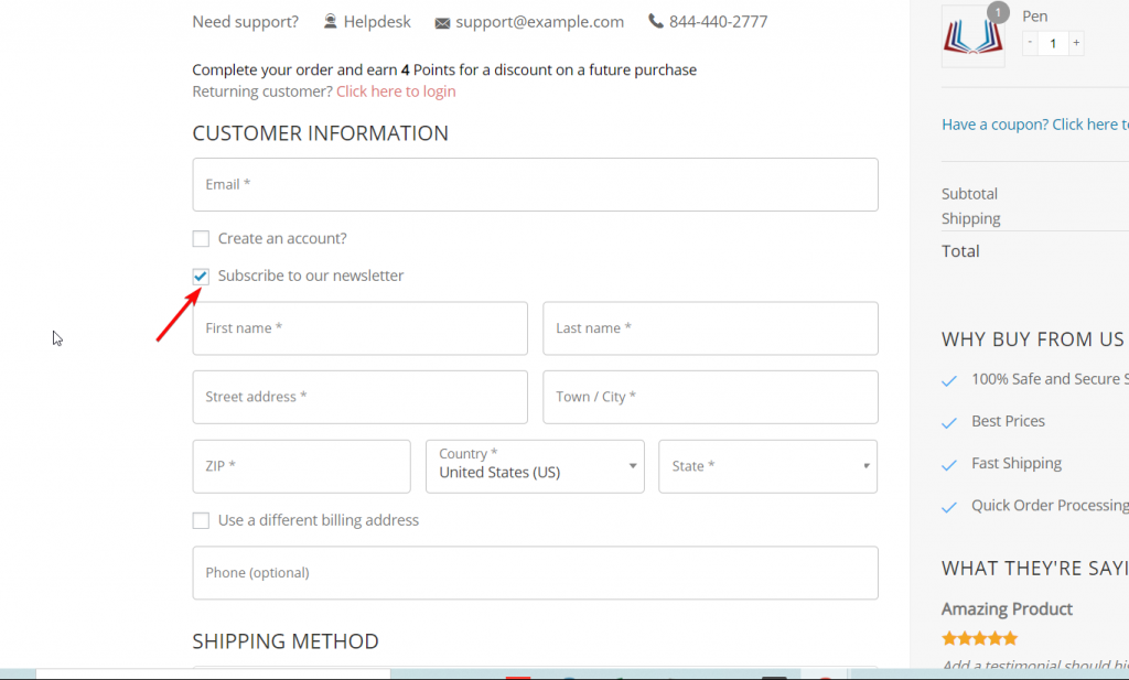Checkout Form Preview