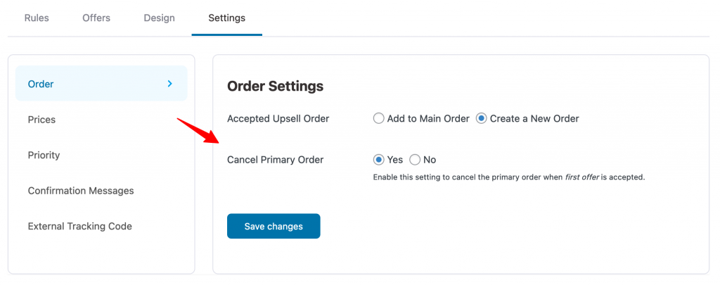 Order yes tracking Design Details