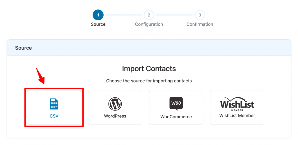 Import contacts from CSV in Autonami CRM